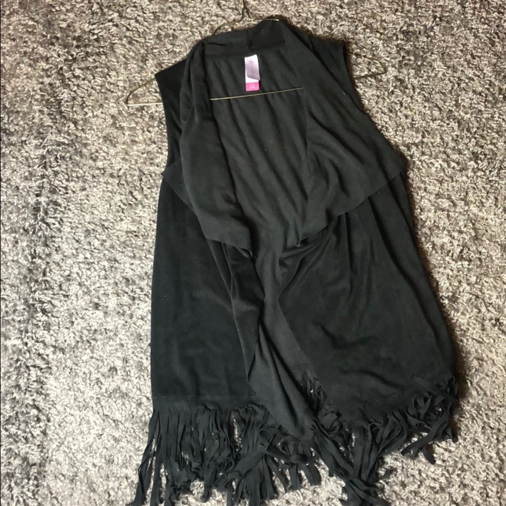 Black suede tassel vest